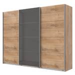 Zweefdeurkast Easy Plus I Eiken planken look/Glas grijs - 313 x 210 cm