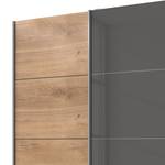 Armoire portes coulissantes Easy Plus I Imitation chêne parqueté / Verre gris - 313 x 210 cm