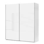Schwebetürenschrank Easy Plus I Weiß/ Glas weiß - Polarweiß / Weißglas - 180 x 236 cm