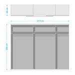 Schwebetürenschrank Easy Plus I Plankeneiche Dekor/ Glas Grey - Plankeneiche Dekor / Glas Grau - 313 x 236 cm