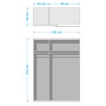 Schwebetürenschrank Easy Plus II Graphit - Grafit Dekor - 135 x 210 cm