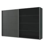 Armoire portes coulissantes Easy Plus I Graphite / Verre noir - 225 x 236 cm