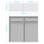 Armoire portes coulissantes Easy Plus II Imitation graphite - 225 x 210 cm