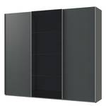Armoire portes coulissantes Easy Plus I Graphite / Verre noir - 313 x 236 cm