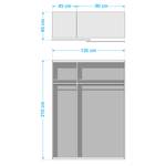 Armoire portes coulissantes Easy Plus II Imitation chêne parqueté - 135 x 210 cm