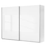 Schwebetürenschrank Easy Plus I Weiß/ Glas weiß - Polarweiß / Weißglas - 225 x 210 cm