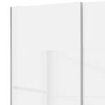 Armoire portes coulissantes Easy Plus I Blanc polaire / Verre blanc - 135 x 210 cm
