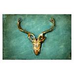 Bild The Deer Blau - Massivholz - Textil - 120 x 80 x 2 cm
