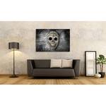 Bild Monochrome Skull Grau - Massivholz - Textil - 120 x 80 x 2 cm