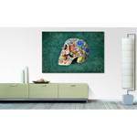 Afbeelding  Colorful Skull Meerkleurig - Massief hout - Textiel - 120 x 80 x 2 cm