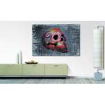 Impression sur toile Smiling Skull Multicolore - Bois massif - Textile - 120 x 80 x 2 cm