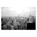 Bild New York Retro Grau - Massivholz - Textil - 120 x 80 x 2 cm