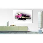 Impression sur toile Pink Chevrolet Rose foncé - Bois massif - Textile - 120 x 80 x 2 cm