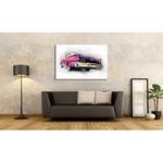 Impression sur toile Pink Chevrolet Rose foncé - Bois massif - Textile - 120 x 80 x 2 cm