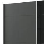 Armoire portes coulissantes Easy Plus I Graphite / Verre noir - 135 x 210 cm