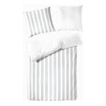 Beddengoed Smood flat stripe Katoen - Kiezelkleurig - 155x220cm + kussen 80x80cm