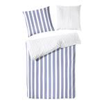 Perkal-Bettwäsche Smood flat stripe Baumwollstoff - Skyblau Feinwelle - 135 x 200 cm + Kissen 80 x 80 cm