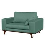 Fauteuil Billund II (met hocker) Structuurstof - Mintkleurig