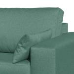 Fauteuil Billund II (met hocker) Structuurstof - Mintkleurig