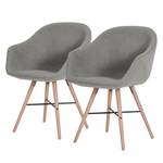 Chaises reSTOL I (lot de 2) Hêtre massif - Tissu Falo : Gris - Beige