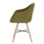 Armleunstoelen reSTOL I (2-delige set) massief beukenhout - Stof Falo: Groen - Beige