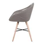 Chaises reSTOL I (lot de 2) Hêtre massif - Cuir synthétique Pulo: Gris - Beige