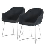 Chaises reSTOL II (lot de 2) Acier - Tissu Falo : Anthracite