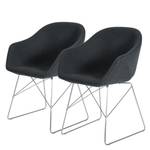 Chaises reSTOL III (lot de 2) Acier - Tissu Falo : Anthracite