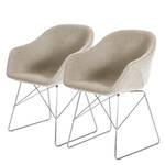 Armleunstoelen reSTOL III (2-delige set) staal - Stof Falo: Taupe