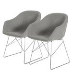 Chaises reSTOL III (lot de 2) Acier - Tissu Falo : Gris