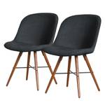 Chaises itSTOL I (lot de 2) Hêtre massif - Tissu Falo : Anthracite - Marron