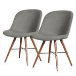 Chaises itSTOL I (lot de 2) Hêtre massif - Tissu Falo : Gris - Marron