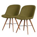 Chaises itSTOL I (lot de 2) Hêtre massif - Tissu Falo : Vert - Marron