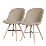 Stoelen itSTOL I (2-delige set) massief beukenhout - Stof Falo: Taupe - Beige