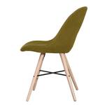 Stoelen itSTOL I (2-delige set) massief beukenhout - Stof Falo: Groen - Beige