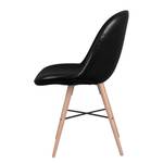 Chaises itSTOL I (lot de 2) Hêtre massif - Cuir synthétique Pulo : Noir - Beige