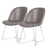 Chaises itSTOL II (lot de 2) Acier - Cuir synthétique Pulo: Gris