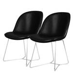 Chaises itSTOL II (lot de 2) Acier - Cuir synthétique Pulo : Noir