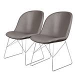 Chaises itSTOL III (lot de 2) Acier - Cuir synthétique Pulo: Gris