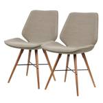 Chaises toSTOL I (lot de 2) Hêtre massif - Tissu Falo : Taupe - Marron