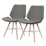 Stoelen toSTOL I (2-delige set) massief beukenhout - Stof Falo: Grijs - Beige