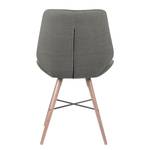 Chaises toSTOL I (lot de 2) Hêtre massif - Tissu Falo : Gris - Beige