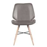 Chaises toSTOL I (lot de 2) Hêtre massif - Cuir synthétique Pulo: Gris - Beige