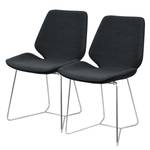 Stoelen toSTOL II (2-delige set) staal - Stof Falo: Antracietkleurig