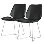 Chaises toSTOL II (lot de 2) Acier - Cuir synthétique Pulo : Noir