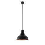 Hanglamp Somerton I staal - 1 lichtbron - Zwart/Koperkleurig - Diameter: 35 cm