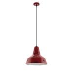 Hanglamp Somerton I staal - 1 lichtbron - Antracietkleurig/rood - Diameter: 40 cm
