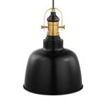 Hanglamp Gilwell staal - 1 lichtbron - Zwart - Diameter: 25 cm