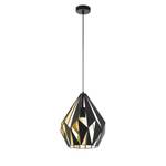 Hanglamp Carlton I staal - 1 lichtbron - Zwart/messing - Diameter: 31 cm