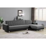 Ecksofa Corby I Kustleder/Webstoff - Grau / Schwarz